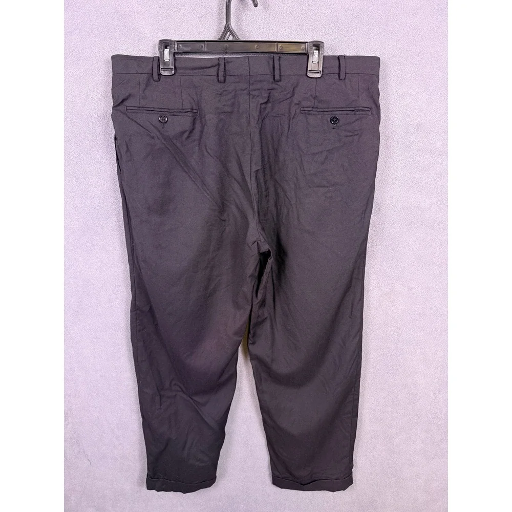 Canali Wool Dress Pants Mens 7 Black Trousers 39x30 Italy Luxury Business